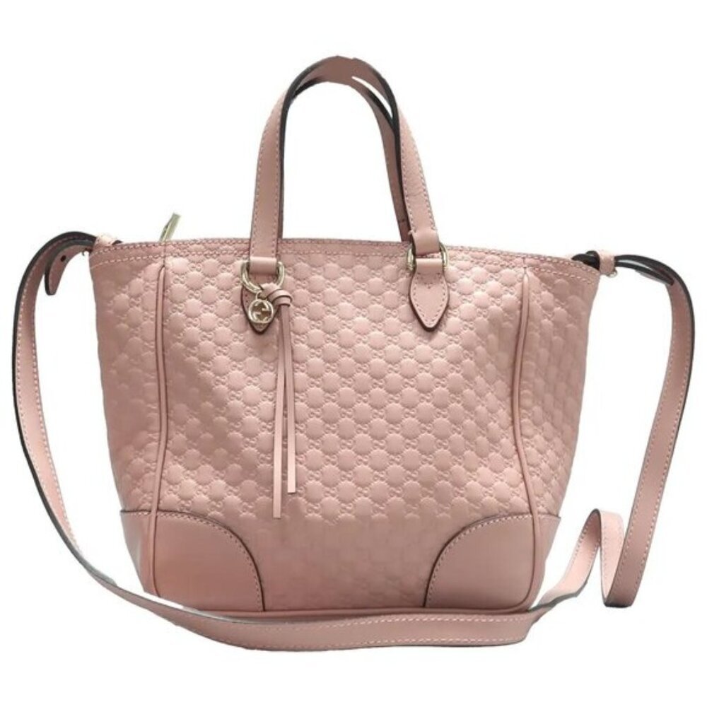 Authentic Gucci Bree Guccissima Leather Tote Bag Pink Crossbody Luxury Handbag
